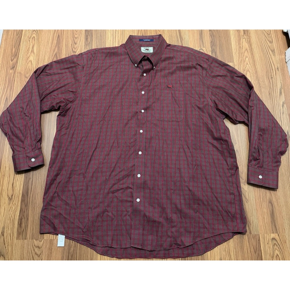 Perlis Shirt Mens 2XL Cajun Clothing Co Plaid Crawfish Embroidered Wrinkle Free